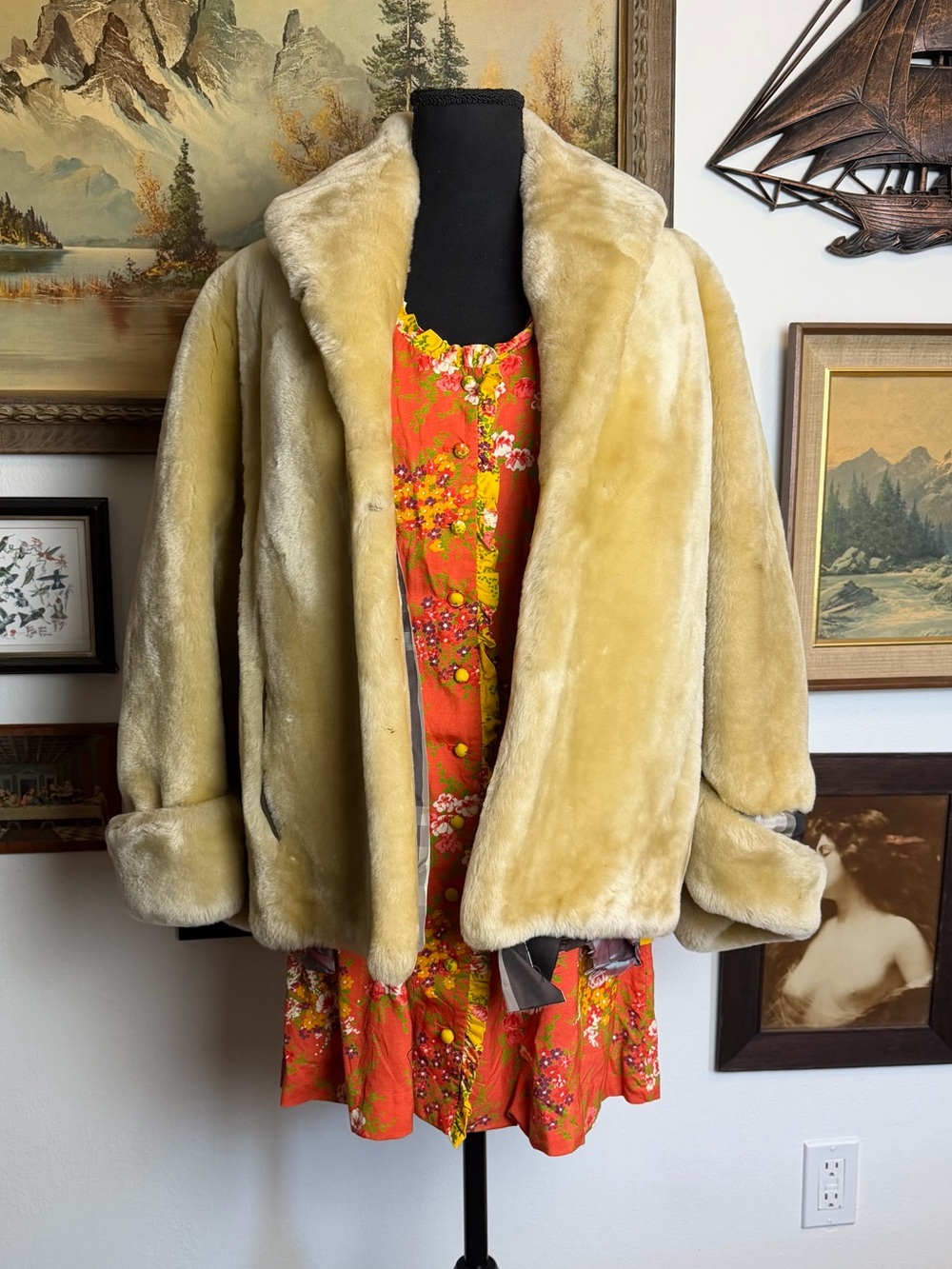 Vintage “Teddy Bear” Coat Faux Fur Jacket M-L